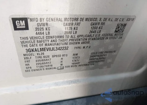 2018 GMC Terrain Sle from USA, damaged, VIN 3GKALMEV8JL342232